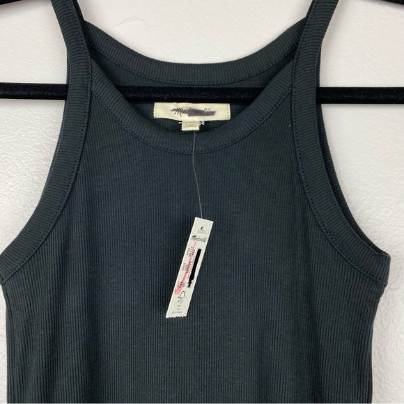 Madewell Supima Ribbed Racerback Tank Mini Dress Black Size XXS NWT - Picture 9 of 11